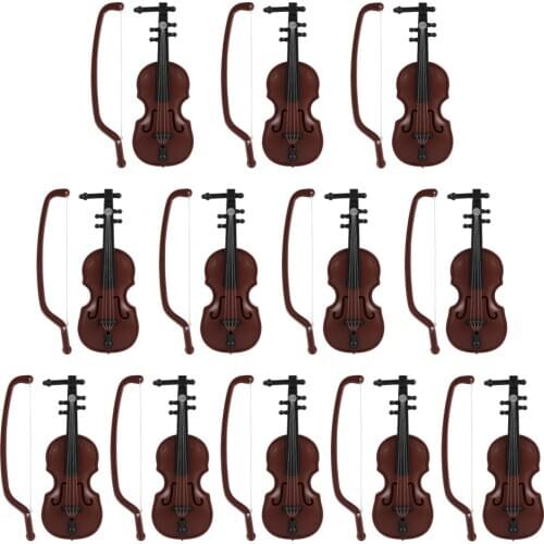 12 Sets Mini Violin Christmas Violin Model Desktop Instrument Adornment