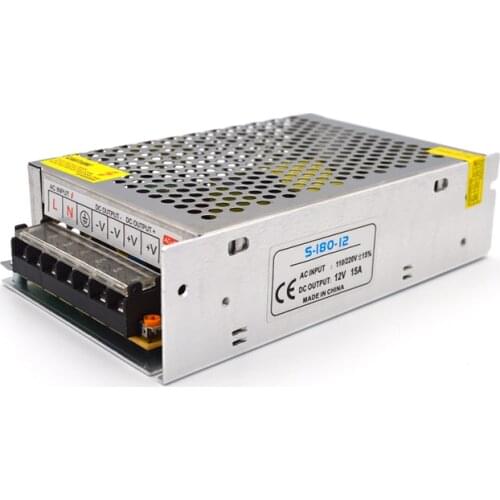 12V Power Supply 12 Volt 15A 180W Transformer 220V Power Adapter 12V Lighting Transformers 15A LED Driver For LED Strip Light