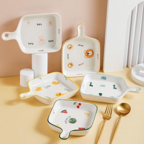 15cm Square Ceramic Kitchen Baking Bowl Bake Dinner Plates Salad Fruit Dish Tableware Dinnerware Mirowave Oven Dishwasher