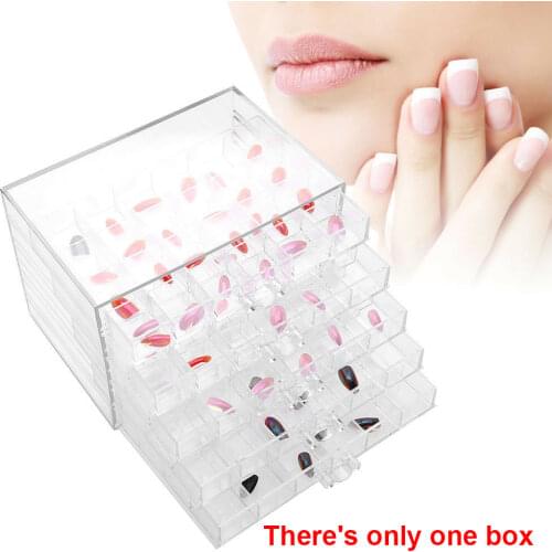 120 Grids Acrylic 5 Layer Jewelry Nail Art Holder Box Storage Case Empty Home Manicure Tool Organizer Display Large Capacity