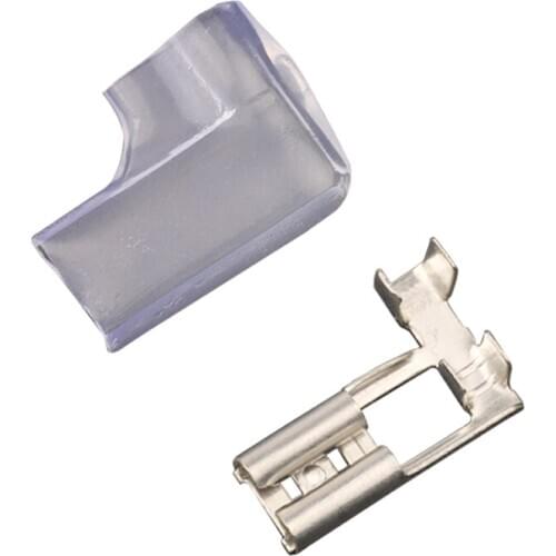 50sets 4.8 Flag-shaped spring bend guard Jack cold pressure junction terminal switch wire connector