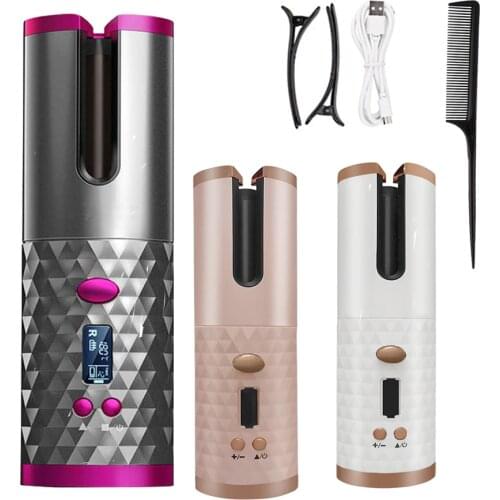 Automatische Hair Curler Auto Keramische Krullend Roterende Curling Golf Styling Tool Draadloze Krultang Haar Waver Wand Usb Cor