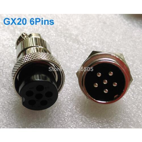 Free shipping 20mm GX20 6 pins aviation plug aviation socket cable joint 2set/lot