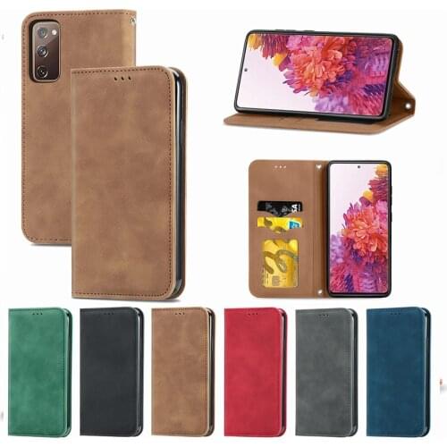 Etui Magnetic Closure Wallet Cases For Samsung Galaxy S20FE S20 Ultra S10E S9 S8 Note 9 Note 10 Lite 20 Ultra Book Stand Cover