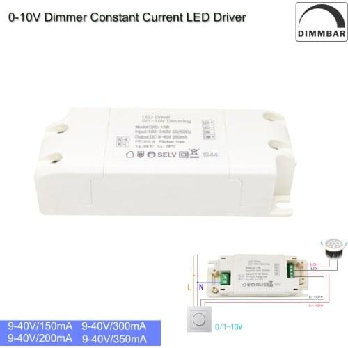 Circular Led 0-10V Dimming Driver 100-220V input,Output 9-40V 2-14W 150mA 300mA 350mA Constant Current 0-10V Dimmable LED Driver
