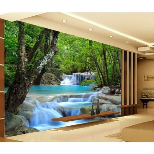 Custom photoWallpapers,3D forest falls natural landscape for living room bedroom TV background wall waterproof papel de parede