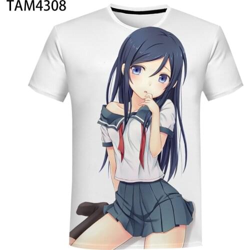 Summer New 3D Print Japanese Anime Fashion Casual Polyester Mens Childrens T-shirt Oversize Wholesale Short Sleeve Top