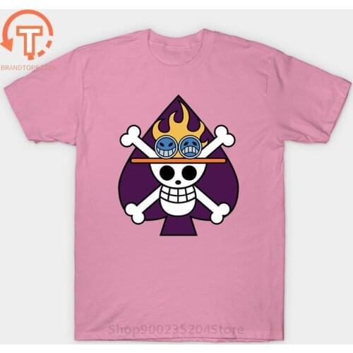 Retro-style T-shirts Ace Card Roger One Piece 2019 Pirate King Digital Printing T shirts Original Geek design Men T shirts