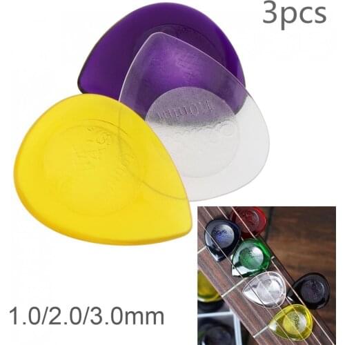 3pcs/lot Guitar Picks 1.0 / 2.0 / 3.0mm ABS Transparent Colorful Skidproof Water Droplets Shape Plectrum for Guitar Ukulele