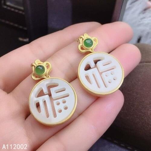 KJJEAXCMY fine jewelry natural white jade 925 sterling silver new women pendant necklace support test popular fashion