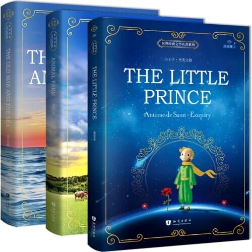 3books/set The Little Prince/The Old Man and Sea/Animal Farm English Original Novel Reading Classic World Famous Books for kids
