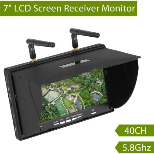 LCD5802S LCD5802D 5802 5.8G 40CH 7 Inch Raceband FPV Monitor 800x480 With DVR Build-in Battery Video Screen For FPV Multicopter