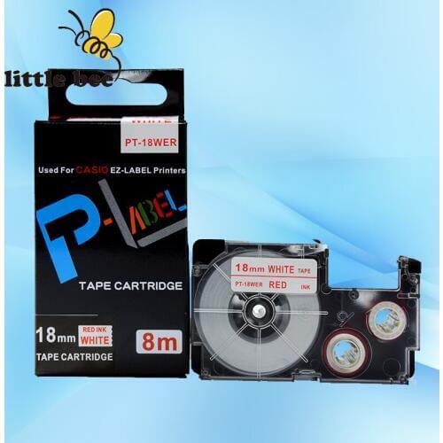 Free shipping 1Pcs compatible Red on White XR-18WER1 18mm label tapes for EZ label printers