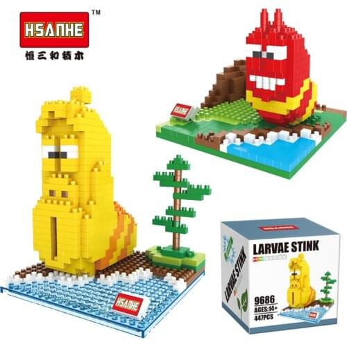 Larva cartoon animals cute model Building Bricks Toys sets micro mini Blocks Nobitaed movie Christmas toys