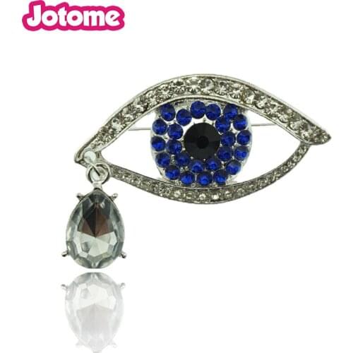 10pcs Fashionable Crsytal Tear Drop Of Angel Brooches Rhinestone Evil Eye Brooch Pin Garment Hat Accessories Birthday Gift
