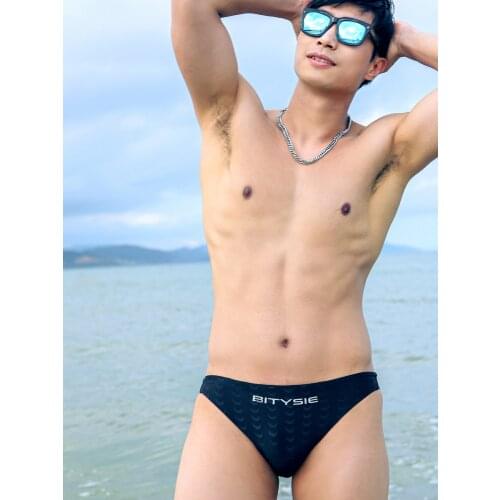 Bitysie 2021 Low-waistline Mens swimming trunks Having Two Layers Sexual men Spa Suit Beach Swimsuit Bikini