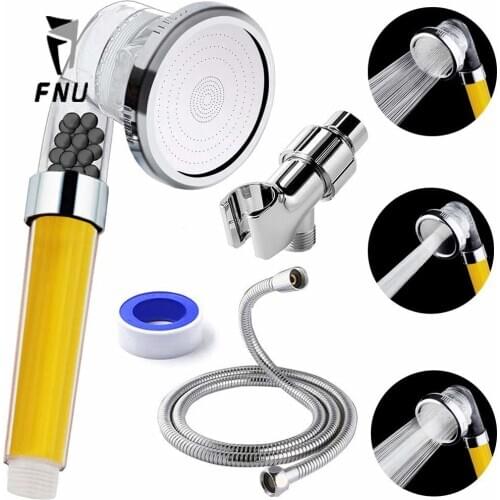 Filtered Shower Head Set Vitamin C Filter Water Softener Removes Chlorine High Pressure Shower Filter with Handheld Hose Holder