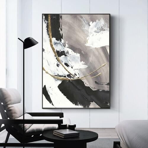 Living Room Wall Triple Decorative Painting hand-painted Oil Painting Modern Villa Restaurant Entrance Hallway Mural Light Luxur