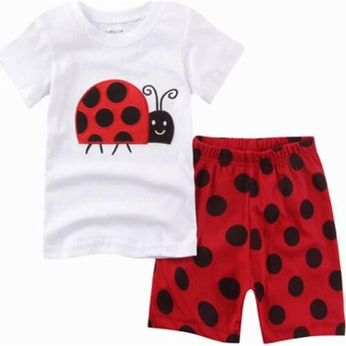 New Cartoon Design Round Neck Sleepwear Boys Cotton Pajamas Set For Child kids Short Sleeve pyjamas Boys Pyjamas 2~7 Year