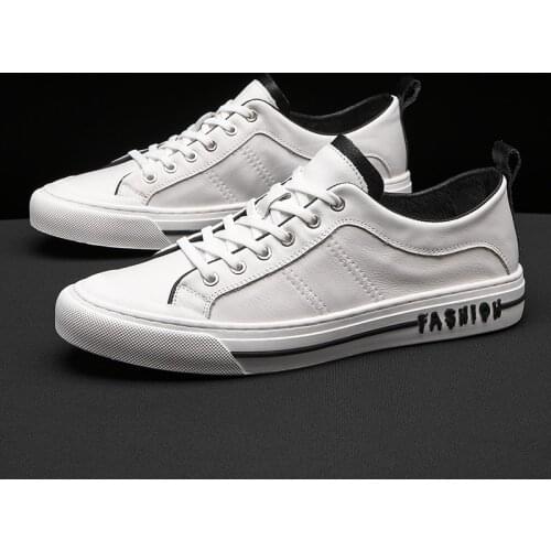 Yomior New Spring Fashion Men Casual White Shoes Real Leather Breathable Lace-up Loafers High Quality Men Designer Shoe Sneakers