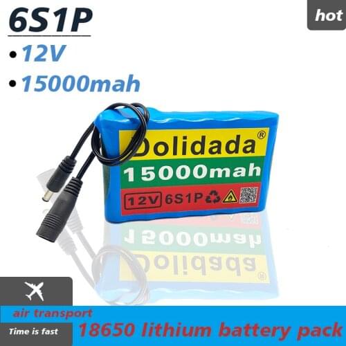 The New 12V battery pack 15Ah 18650 Rechargeable Lithium Ion battery pack capacity DC 12.6V 15000mAh CCTV Cam Monitor