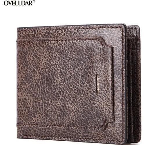New Design Genuine Leather Men Wallets Multi-card wallet ID package RFID wallet Coin Pocket Zipper Purse card holder