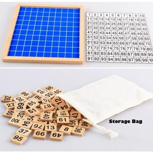 Montessori Education Wooden Toys 1-100 Digit Cognitive Math Toy Teaching Logarithm Version Kid Early Learning Gift