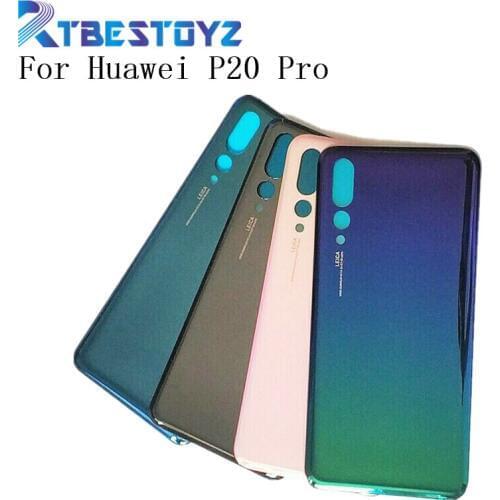 Original 6.1 inches Back Battery Cover Rear Door Housing Case Glass Panel Replacement + Adhesive +Logo For Huawei P20 Pro