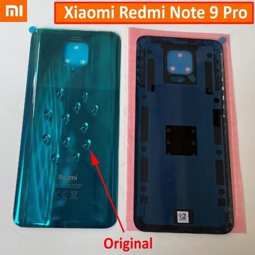 Original New For Xiaomi Redmi Note 9S Back Battery Cover Housing Door Glass Panel Lid Rear Case Redmi Note 9 Pro Phone Shell