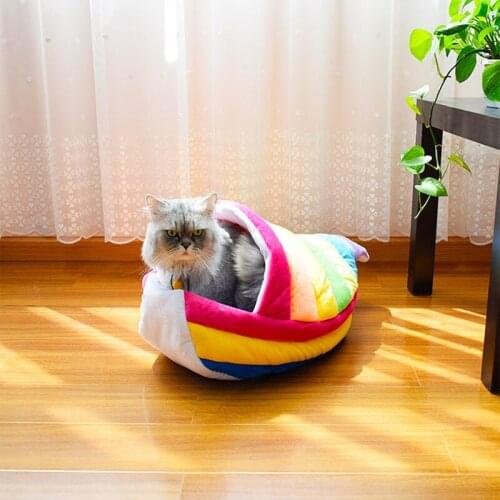 Cat supplies Cat bed Four-season universal colorful creative pet litter Rainbow boat Cat litter