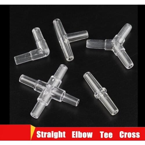 Transparent 4mm Air Pipe Couplings Fish Tank Aquarium Air Pump Oxygen Pipe Fitting ID 1/4" Water Tube Joint Hose Connector