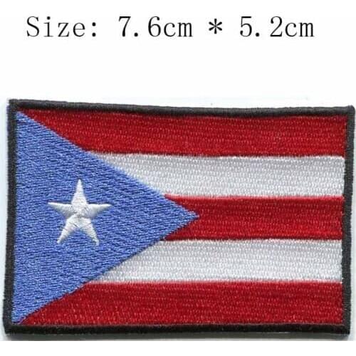 PUERTO RICO 7.6cm wide embroidery flag patch for cloth patch/custom patch/left chest patch