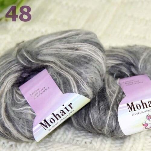 Sale New 2BallsX25g Luxury Soft Mohair Warm Wrap Shawl Hand Knit Crochet Yarn 291-48 Gray Multi
