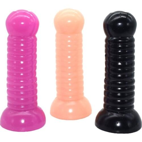 NNSX Round Head Realistic Anal Dildo Thread Design Butt Plug Female Masturbation Prostate Orgasm Adult Sex Products for Woman