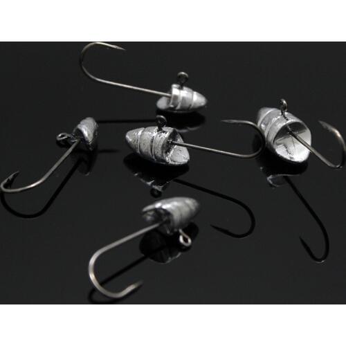 Bammax Fishing hook 5pcs/lot 1.5g 2.5g 3.5g 5g Jigging Lead Head hook lead Jig lure for soft worm fishing tackle accessories
