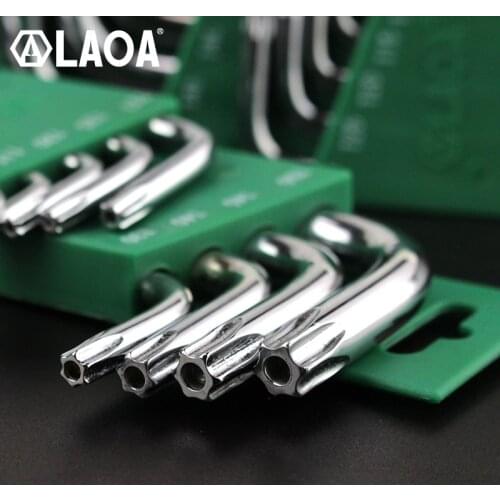 LAOA Inner Spline Allen Key with Middle Hole Wrench Set Torx Screwdriver Handtool Star Wrench