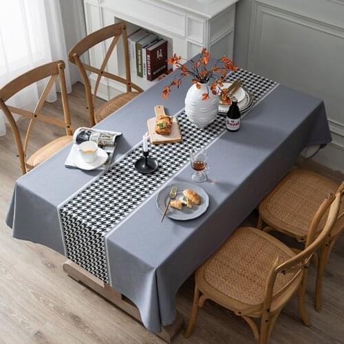 Houndstooth Printed Tablecloth European Style Furniture Dustproof Cover Tea Dining Table Desk Picnic Decoration Nappe De Table
