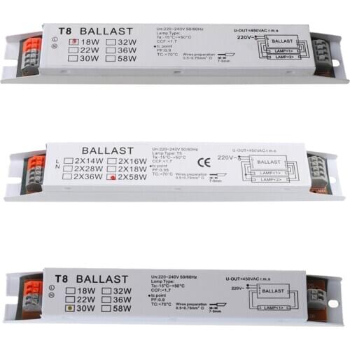 T8 220-240V AC 2x30W Wide Voltage Electronic Ballast Fluorescent Lamp Ballasts