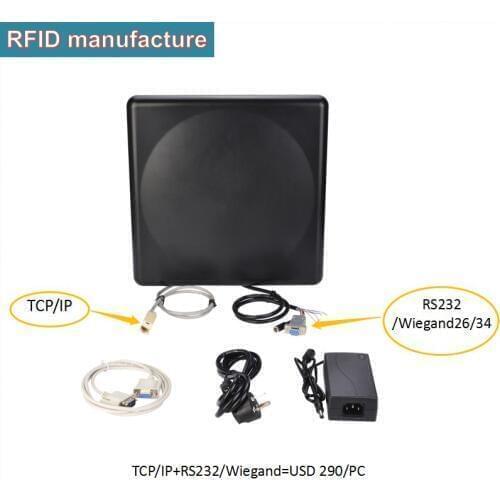 Uhf rfid reader long range 9.2dbi circular antenna 1-20M Impinj r2000 chip integrated work for rfid reader writer rfid writer