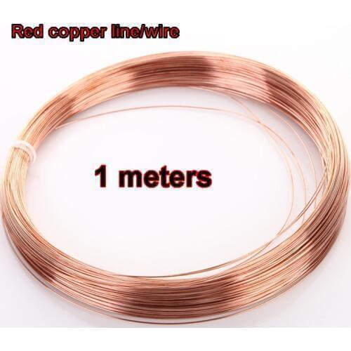 High Quality 1meter Copper Line Wire 0.2/0.3/0.4/0.5/0.6/0.8/1/1.2/1.5/1.8/2/2.5/3/4/5 mm T2 Copper Red copper 99*90% Bare Wire