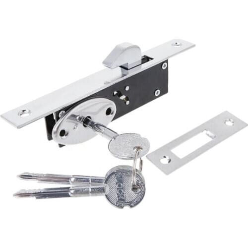 Durable Aluminum Alloy Sliding Door Hook Lock Cross-shaped Key Bolt Locks for framed Glass Door Dropshipping