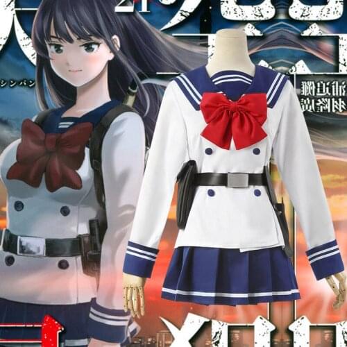 S-3XL Anime High-Rise Invasion Yuri Honjou Cosplay Costume Full Set Women Girsl School Uniform Wig Halloween JK Outfit C81M125