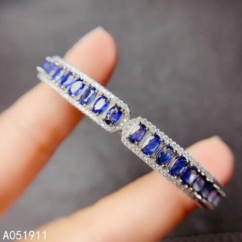KJJEAXCMY fine jewelry natural sapphire 925 sterling silver new women hand bracelet wristband support test luxury
