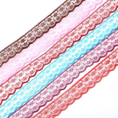 10Yard 2cm Inelastic Ribbon Embroidered Net Lace Trim African Lace Fabric Handmade Wedding Bow Decoration DIY Sewing Accessories