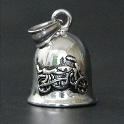 5pcs/lot Newest Biker Tinkle Bell Cool Pendant 316L Stainless Steel Polish Motorcycle Bell Pendant