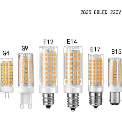 50pcs G9 G4 E12 E17 BA15D LED Lamp AC 220V 8W Ceramic SMD2835 LED Bulb Warm/Cool White Spotlight replace Halogen light