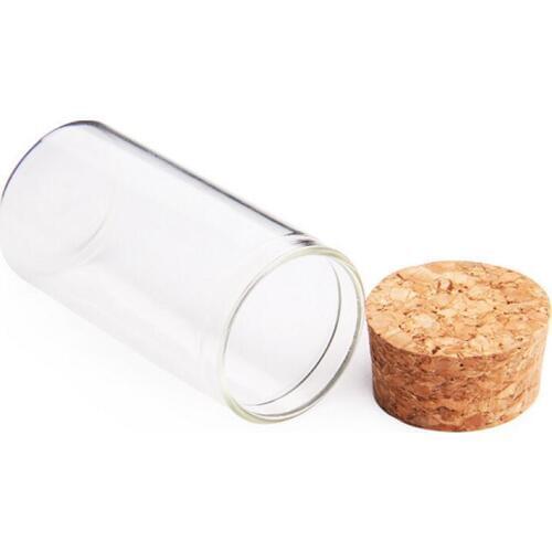 500pcs/lot 20ml clear empty glass tube with wooden cork, 20cc glass cork vial, 2/3oz glass jar wholesale