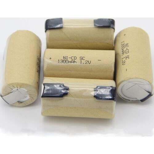 NICD SC batteries 1.2V akkus sub C battery 1300mAh rechargeable nickel sheets for hitachi real capacity as declared for USAG