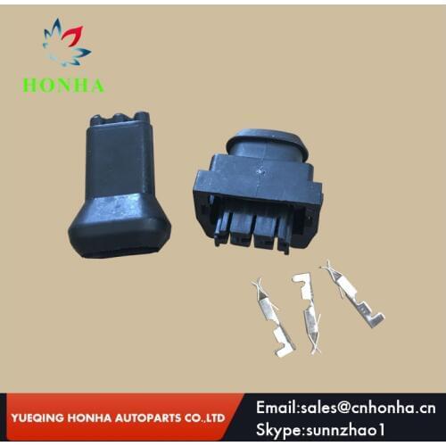 Free shipping 15 pcs DJ7033-3.5-21 Tyco TE AMP 3 pin EV waterproof wire harness connector with relevant rubber cover