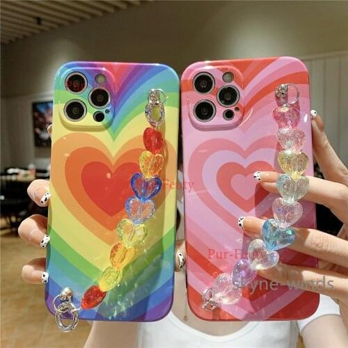 For APPLE iPhone X XR XS 11 12 Pro Max glitter love bracelet case Melaleuca love painting cover coque fundas for iPhone 7 8 Plus